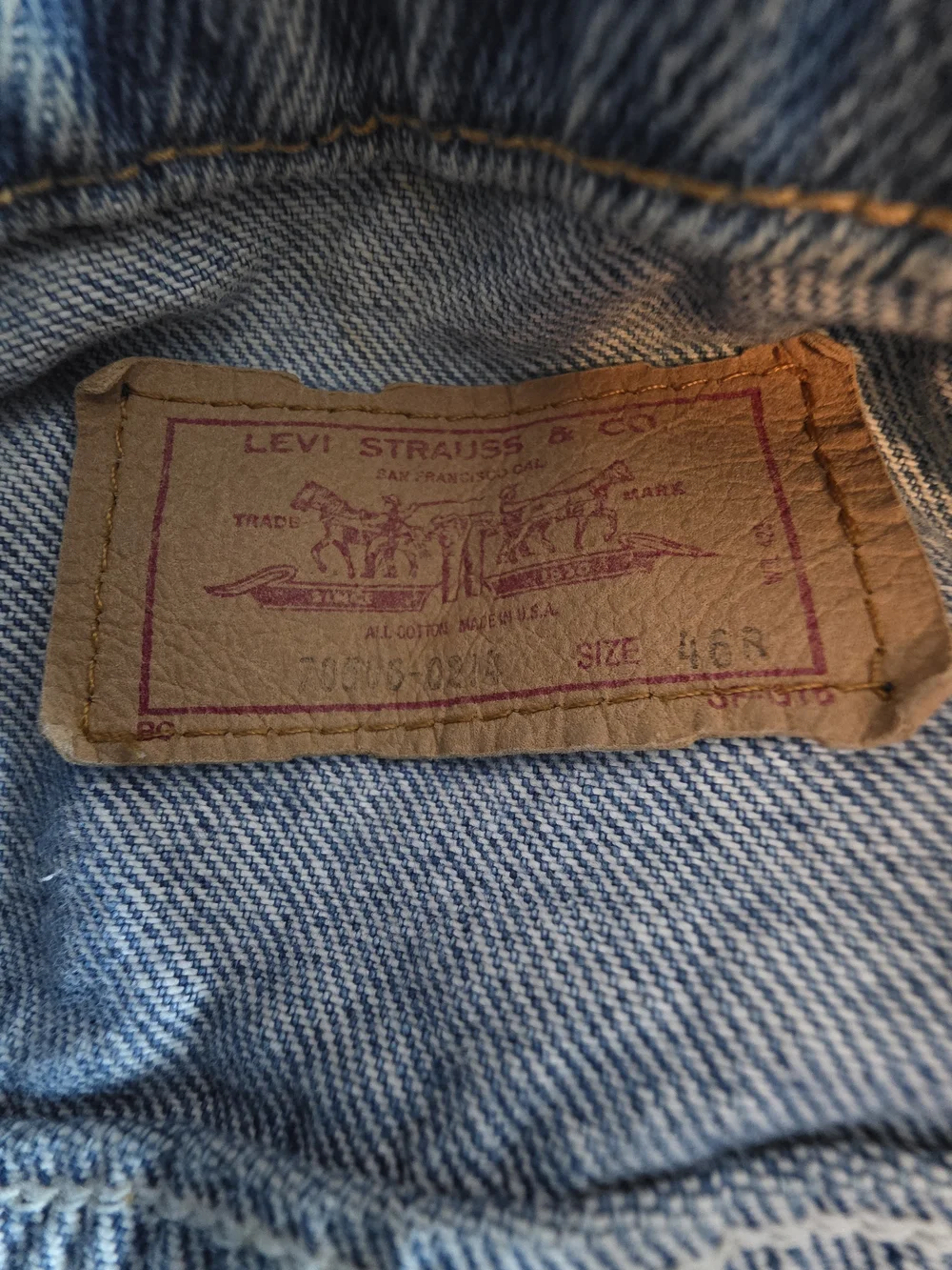 Vintage Levi’s Denim Jacket Men’s 46R Large USA Made Blue Jean - Picture 3 of 8